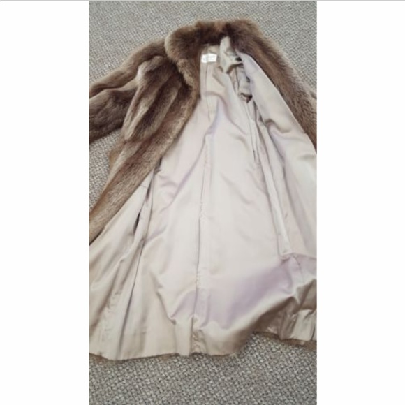 Blond Letout Long Hair Beaver Fur 48” Coat - Picture 5 of 5